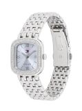 Silver Crystal Bezel Silver Rectangular Dial Watch  Women