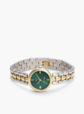 Green White Dial Gold-Plated Bracelet Strap Watch  Women