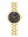Green Green Dial Gold-Plated Bracelet Strap Watch  Women