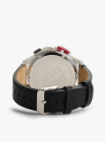 Black Black Leather Strap Chronograph Watch  Men