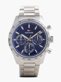 Blue Navy Dial Stainless Steel Chronograph Watch  Men