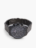 Black Black Ionic Plated Stainless Steel Chronograph Watch  Men