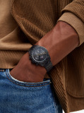 Black Black Ionic Plated Stainless Steel Chronograph Watch  Men