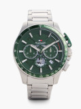 Green Green Dial Stainless Steel Chronograph Watch  Men