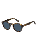 Brown Rivet Detail Oval Sunglasses  Men