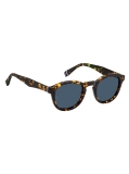 Brown Rivet Detail Oval Sunglasses  Men