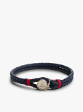 Blue Gold-Plated Nautical Charm Blue Leather Bracelet  Men