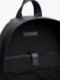 Blue Metal Logo Pebble Grain Backpack  Men