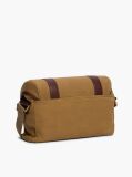 Brown Textile Buckle Flap Crossbody Messenger Bag  Men
