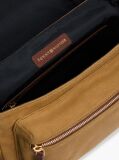 Brown Textile Buckle Flap Crossbody Messenger Bag  Men