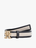 Blue TH Monogram Leather Belt  Women