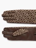 Καφέ TH Monogram Jacquard Δερμάτινα Γάντια  Γυναίκες