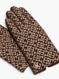 Καφέ TH Monogram Jacquard Δερμάτινα Γάντια  Γυναίκες