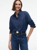 Black Pebble Grain Leather Logo Plaque Belt  Women