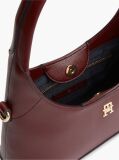 Red TH Monogram Plaque Crossbody Hobo Bag  Women