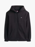 Μαύρο Hoody Με Φερμουάρ Και Κανονική Γραμμή  Άνδρες
