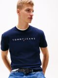 Μπλε T-Shirt Σε Κανονική Γραμμή Με Κεντητό Λογότυπο  Άνδρες