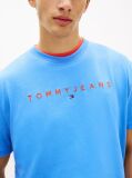 Μπλε T-Shirt Σε Κανονική Γραμμή Με Κεντητό Λογότυπο  Άνδρες