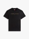 Μαύρο T-Shirt Σε Κανονική Γραμμή Με Κεντητό Λογότυπο  Άνδρες
