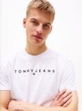 Άσπρο T-Shirt Σε Κανονική Γραμμή Με Κεντητό Λογότυπο  Άνδρες