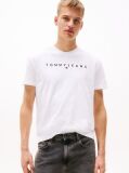 Άσπρο T-Shirt Σε Κανονική Γραμμή Με Κεντητό Λογότυπο  Άνδρες