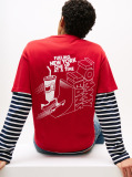 Κόκκινο T-Shirt Με Λογότυπο Στην Πλάτη Σε Κανονική Γραμμή  Άνδρες