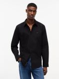 Black Regular Fit Flag Embroidery Poplin Shirt  Men