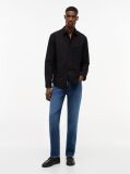 Black Regular Fit Flag Embroidery Poplin Shirt  Men