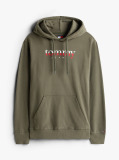 Green Logo Drawstring Terry Hoody  Men
