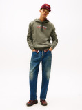Green Logo Drawstring Terry Hoody  Men