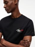 Μαύρο Slim Βαμβακερό T-Shirt Με Signature Λογότυπο  Άνδρες