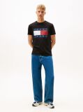 Μαύρο T-Shirt Με Κλασική Λαιμόκοψη Και Σημαία  Άνδρες
