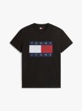 Μαύρο T-Shirt Με Κλασική Λαιμόκοψη Και Σημαία  Άνδρες