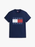 Μπλε T-Shirt Με Κλασική Λαιμόκοψη Και Σημαία  Άνδρες