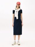 Blue Ribbed Bodycon Midi Dress  Women