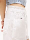 Beige Paperbag Shorts With Linen  Women
