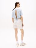 Beige Paperbag Shorts With Linen  Women
