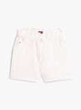 Beige Paperbag Shorts With Linen  Women