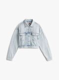 Denim Oversized Cropped Denim Trucker Τζάκετ  Γυναίκες