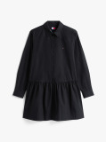 Black Poplin Mini Shirt Dress  Women