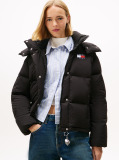 Black Down Hooded Alaska Puffer Jacket  Women
