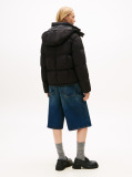 Black Down Hooded Alaska Puffer Jacket  Women