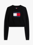 Μαύρο Πουλόβερ Σε Slim Γραμμή Με Σημαία Tommy  Γυναίκες