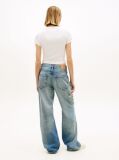 White Wavy Flag Ribbed Slim T-Shirt  Women