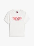 White Wavy Flag Ribbed Slim T-Shirt  Women