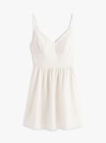 Beige Extra Slim Linen Blend Mini Skater Dress  Women