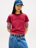 Ροζ T-Shirt Σε Κανονική Γραμμή Με Tonal Λογότυπο  Γυναίκες