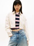 Denim Zip-Thru Cropped Denim Jacket  Women