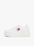 Άσπρο Essential Ρετρό Δερμάτινα Sneakers Με Σόλα Flatform  Γυναίκες