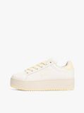 Άσπρο Essential Δερμάτινα Sneakers Με Σόλα Flatform  Γυναίκες